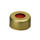 11mm Aluminum Crimp Seal (yellow) with Septa PTFE/Red Rubber, pk.100